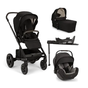Nuna Mixx Next   Mixx Next Carry Cot   Arra Flex   Base Curv Travel System - Caviar