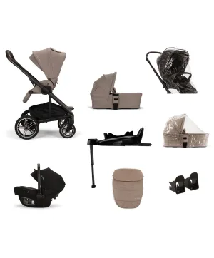 Nuna Mixx Next Pushchair 5 Piece Travel Bundle with PIPA Next Car Seat & Base - Cedar