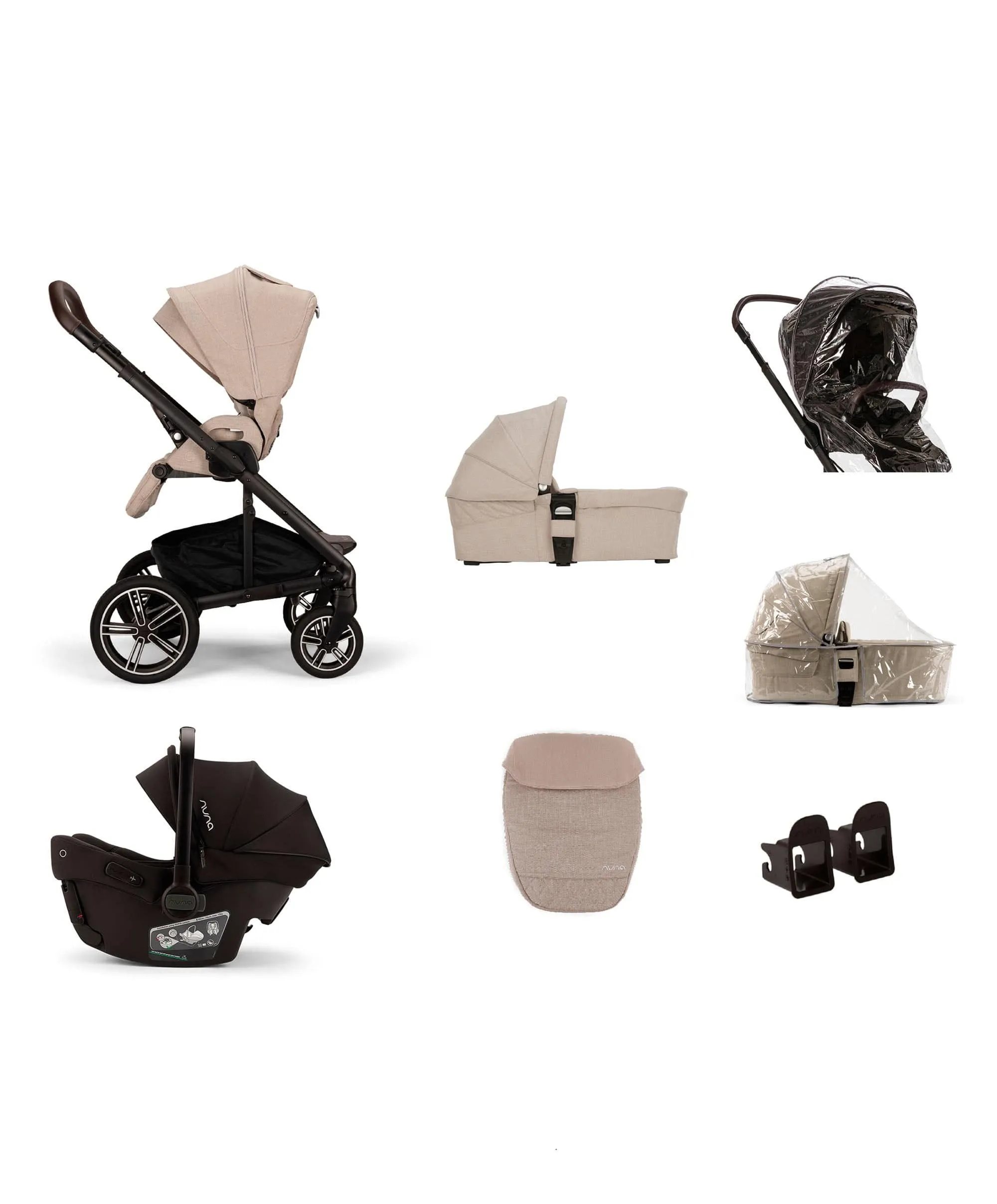 Nuna MIXX Next Urbn Bundle with PIPA Urbn Car Seat - Biscotti
