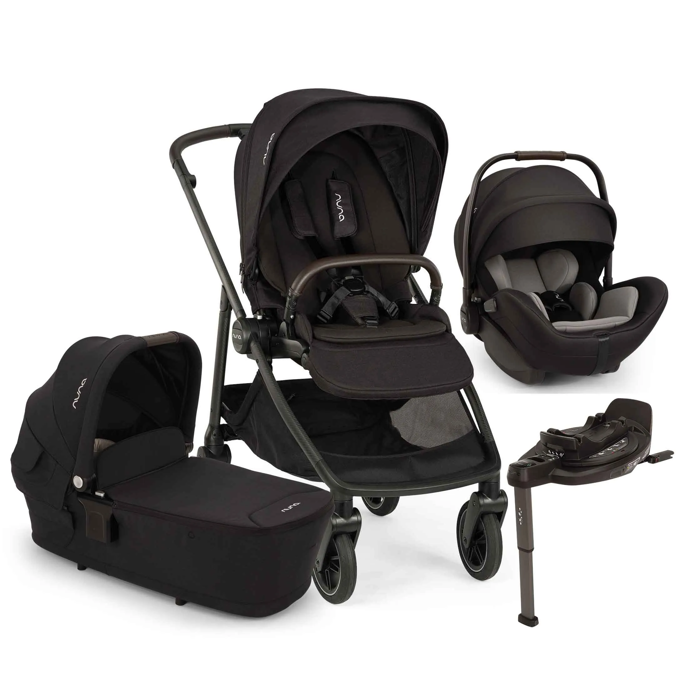 Nuna SWIV & ARRA Flex & BASE Curv Bundle - Caviar