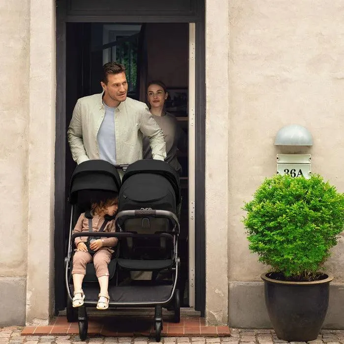 Nuna TRVL Dubl Baby Double Stroller - Caviar