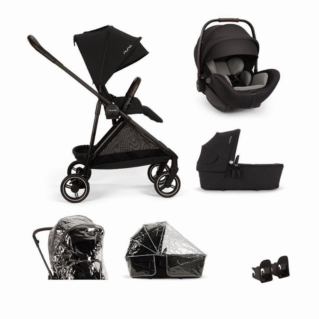 Nuna IXXA NEXT Stroller with ARRA Flex & Base Curv Travel System Bundle - Caviar