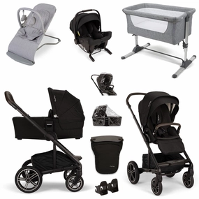 Nuna Mixx Essential Travel & Nursery Bundle, Caviar