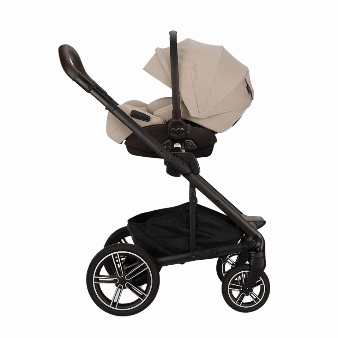 Nuna Mixx Next   Mixx Next Carry Cot   Arra Flex   Base Curv Travel System - Biscotti