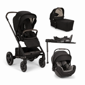 Nuna Mixx Next   Mixx Next Carry Cot   Arra Flex   Base Curv Travel System - Caviar