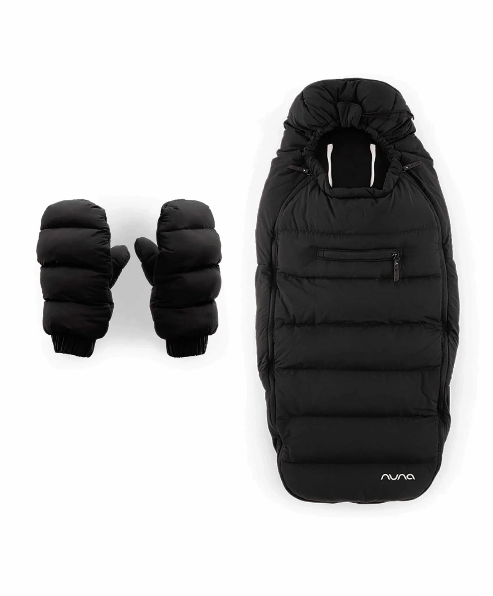 Nuna Winter Stroller Footmuff Set (inc. Gloves and Bag) in Caviar