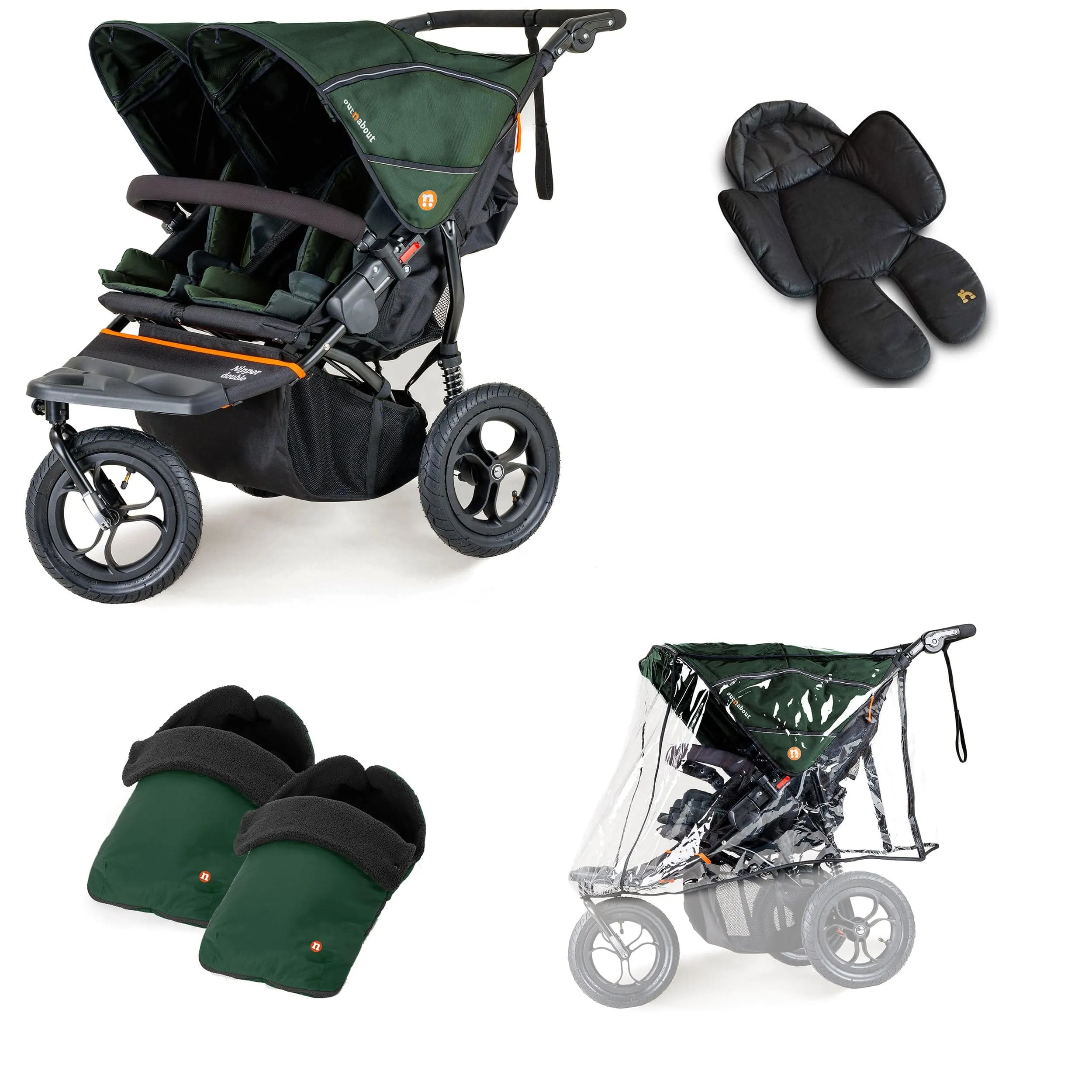 Out n About Nipper Double Duo Comfort Kit in Sycamore Green