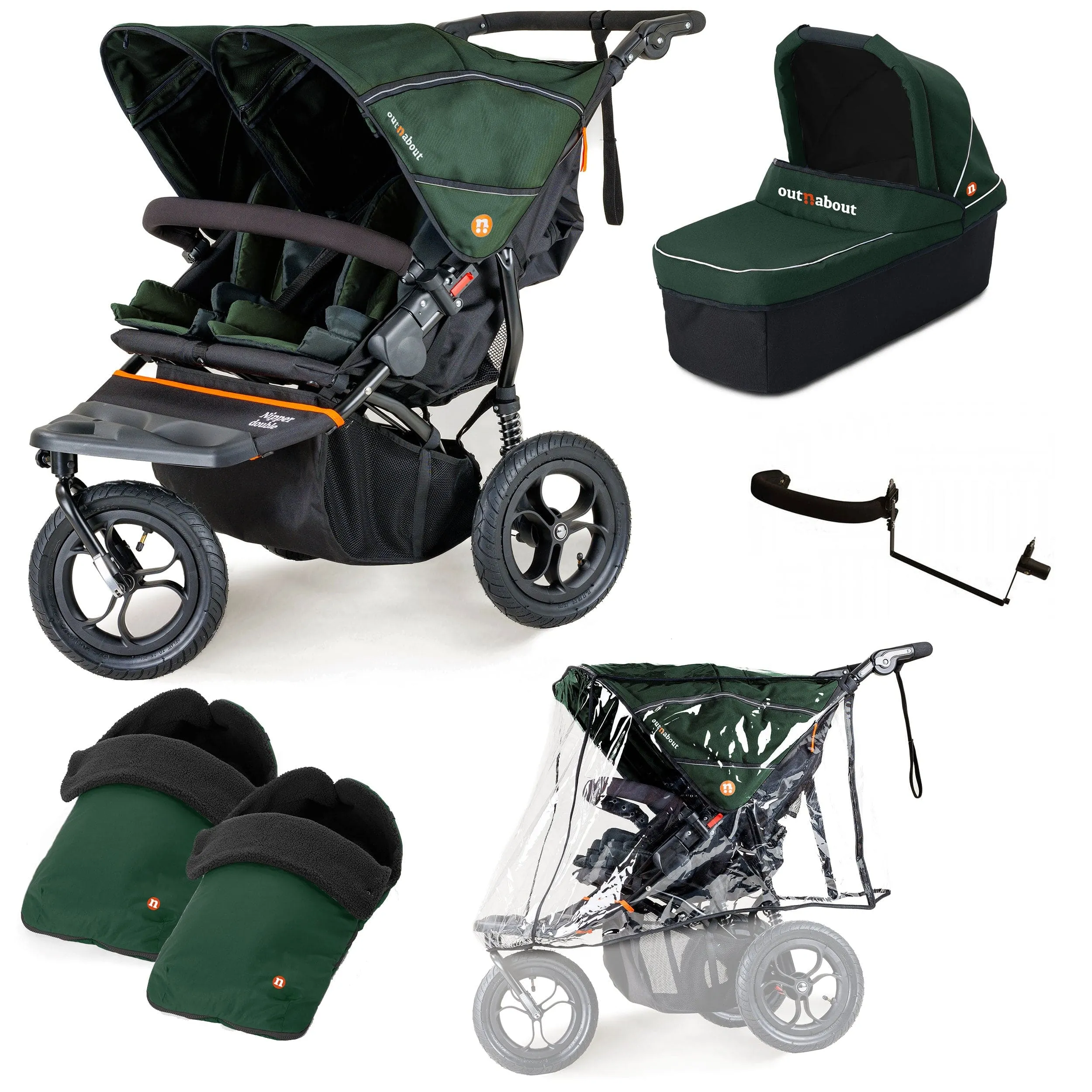 Out n About Nipper Double Duo Essentials Kit in Sycamore Green