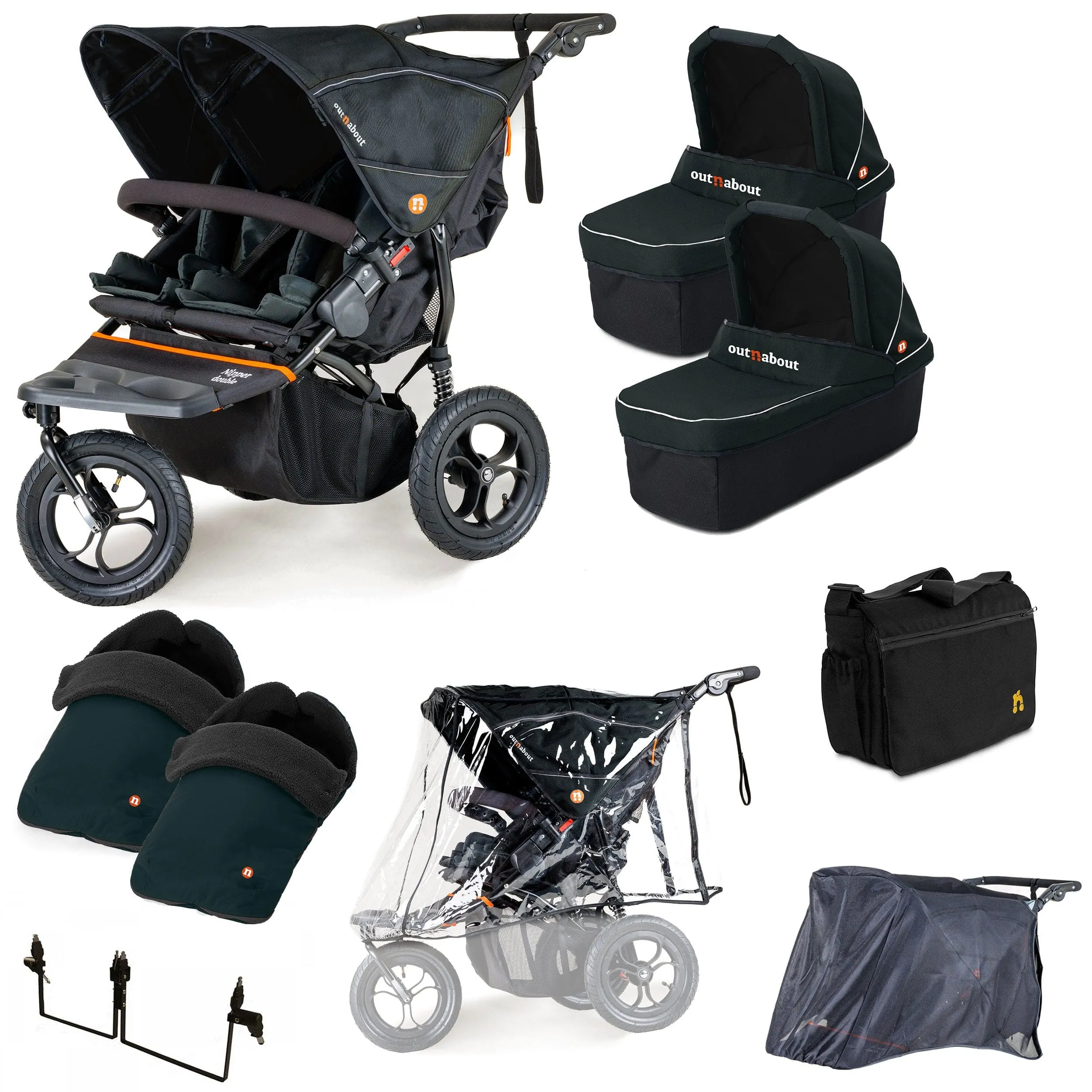 Out n About Nipper Double Twin Ultimate Kit in Forest Black
