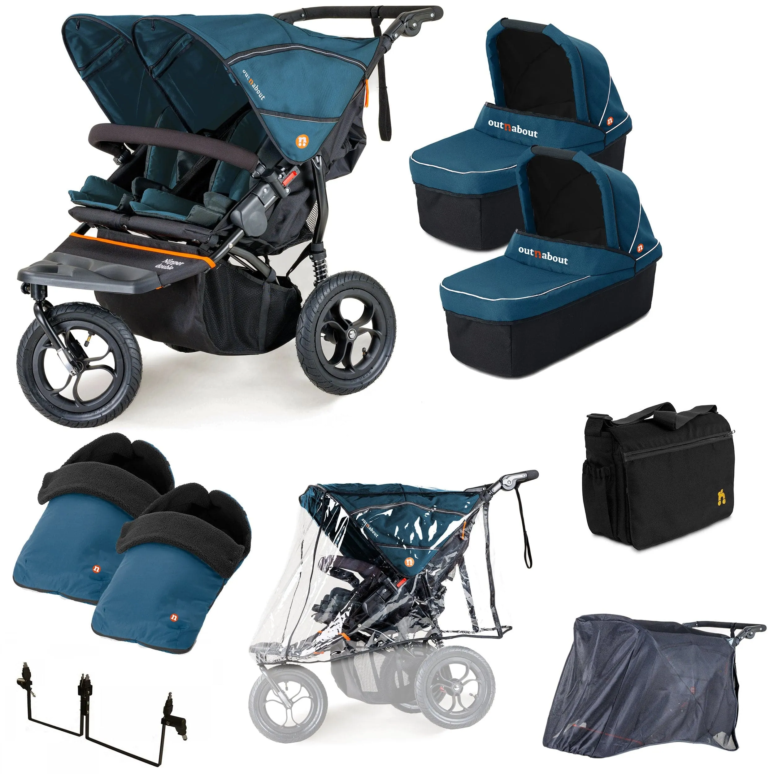 Out n About Nipper Double Twin Ultimate Kit in Highland Blue