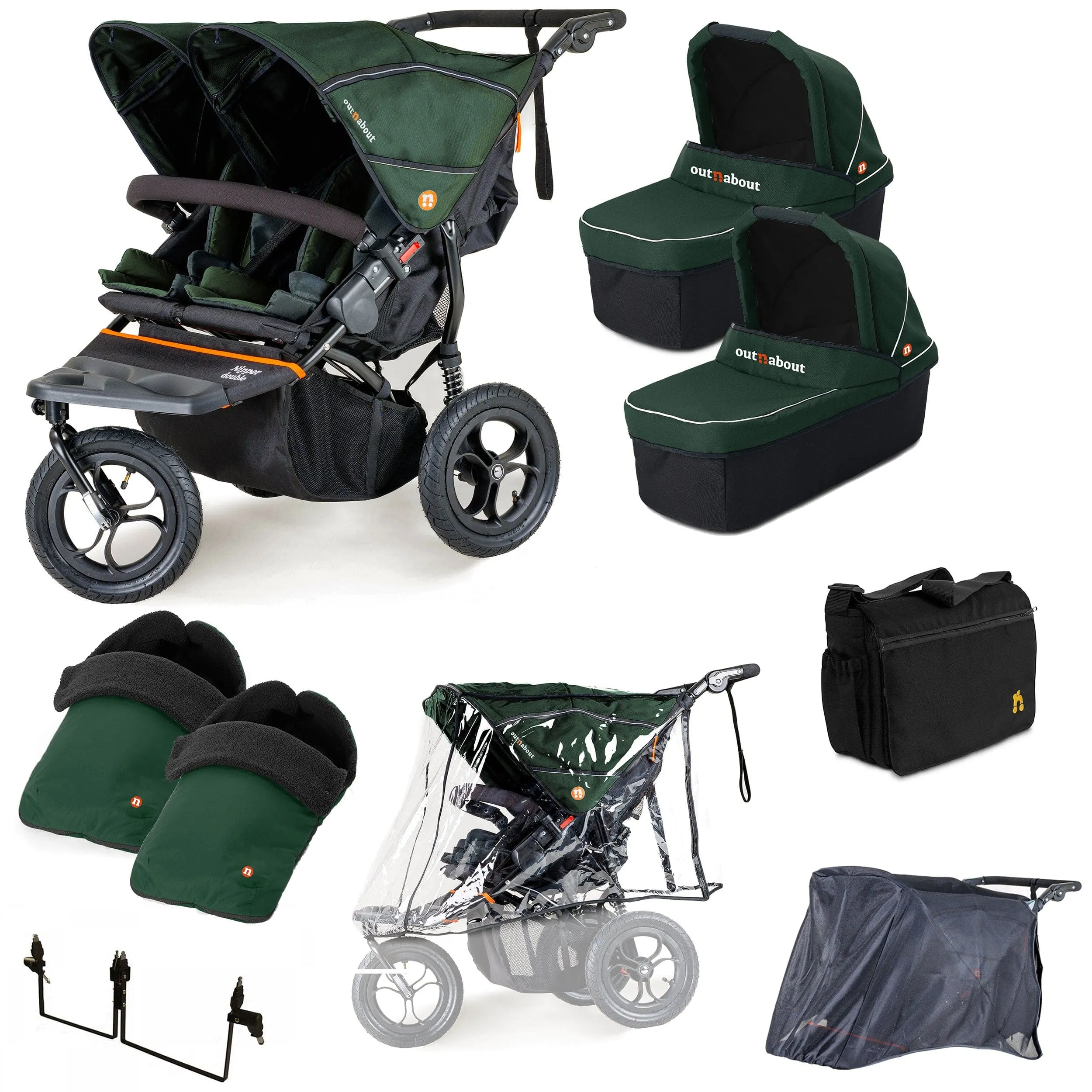 Out n About Nipper Double Twin Ultimate Kit in Sycamore Green