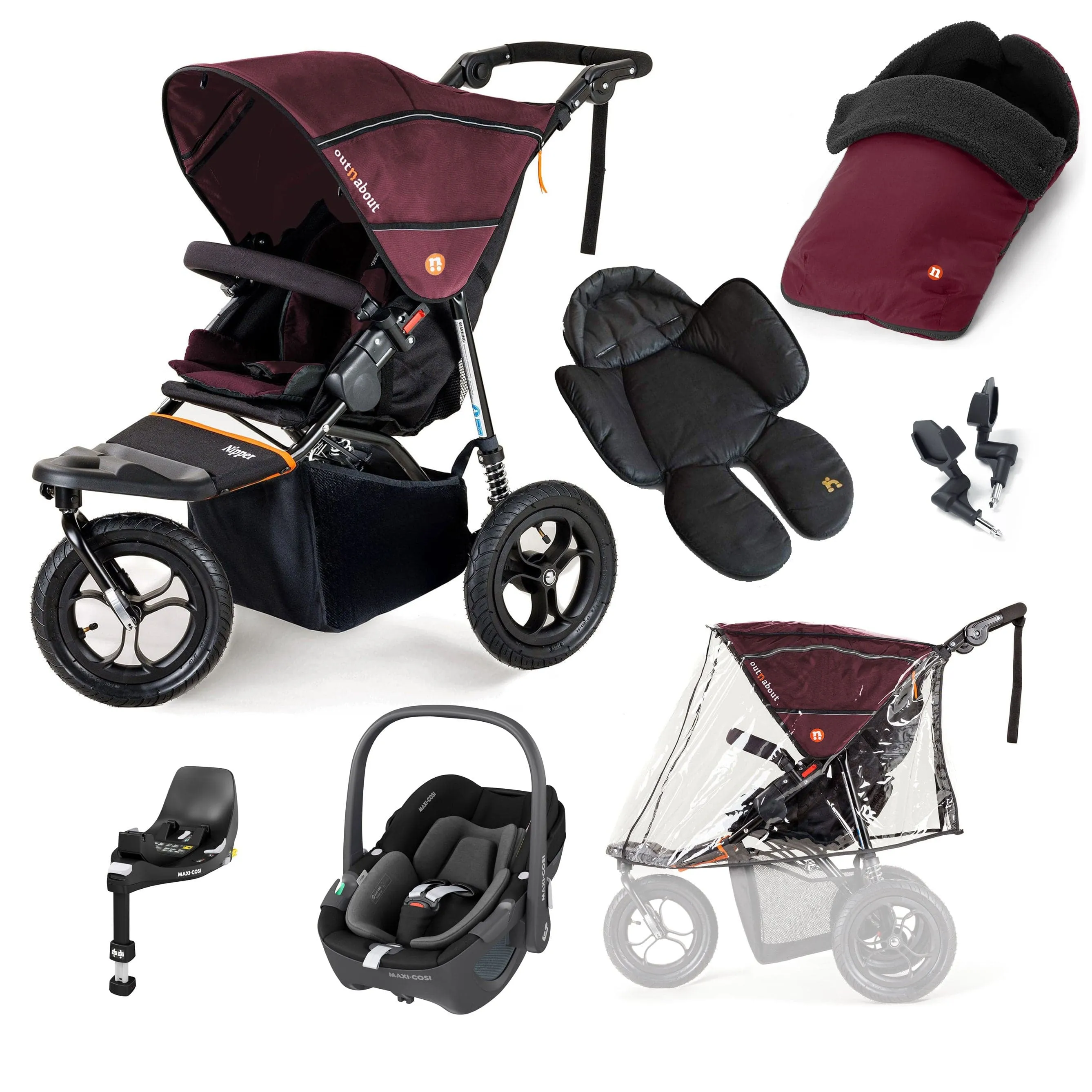 Out n About Nipper Single Maxi-Cosi Comfort Kit in Brambleberry Red