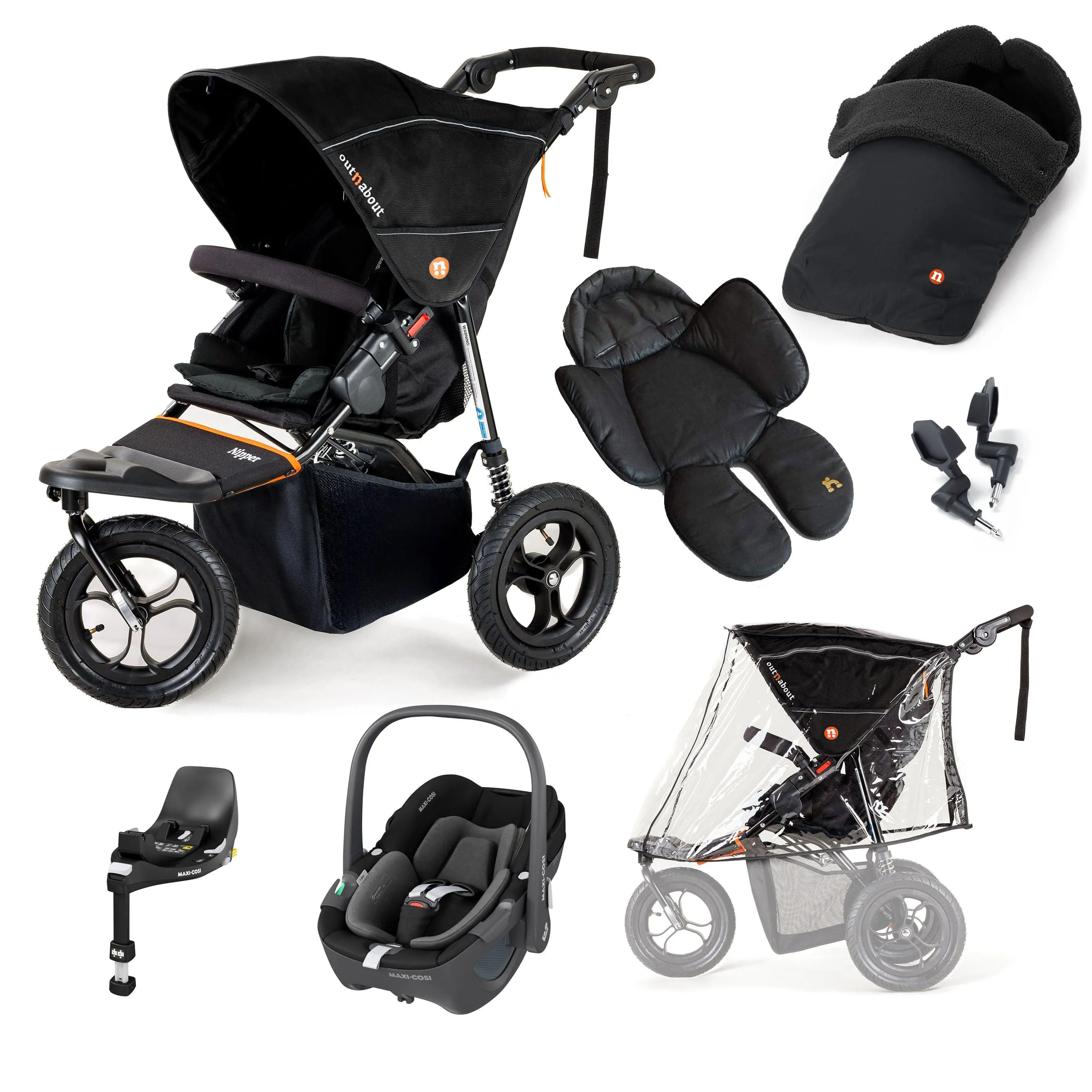 Out n About Nipper Single Maxi-Cosi Comfort Kit in Summit Black