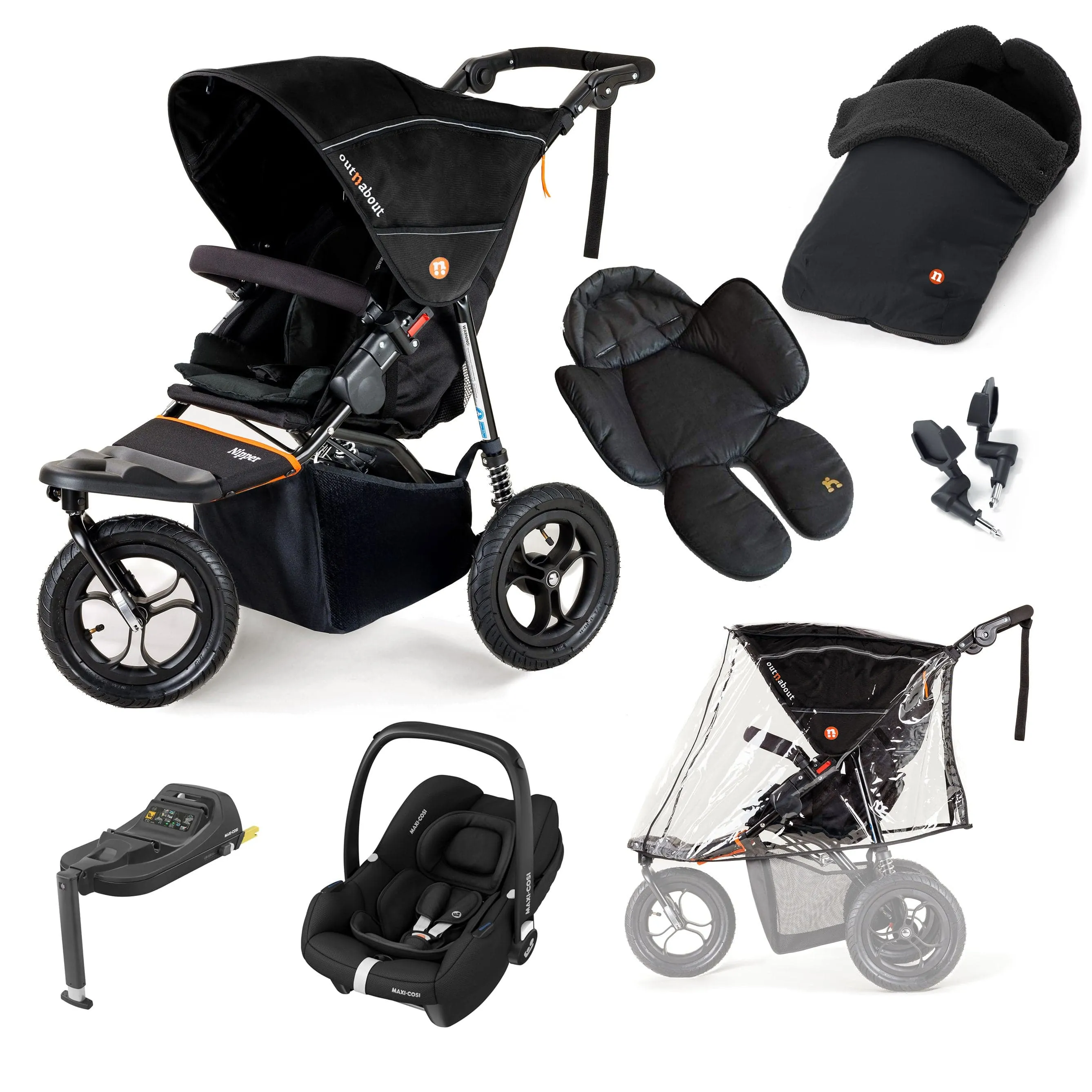 Out n About Nipper Single Maxi-Cosi Comfort Kit in Summit Black