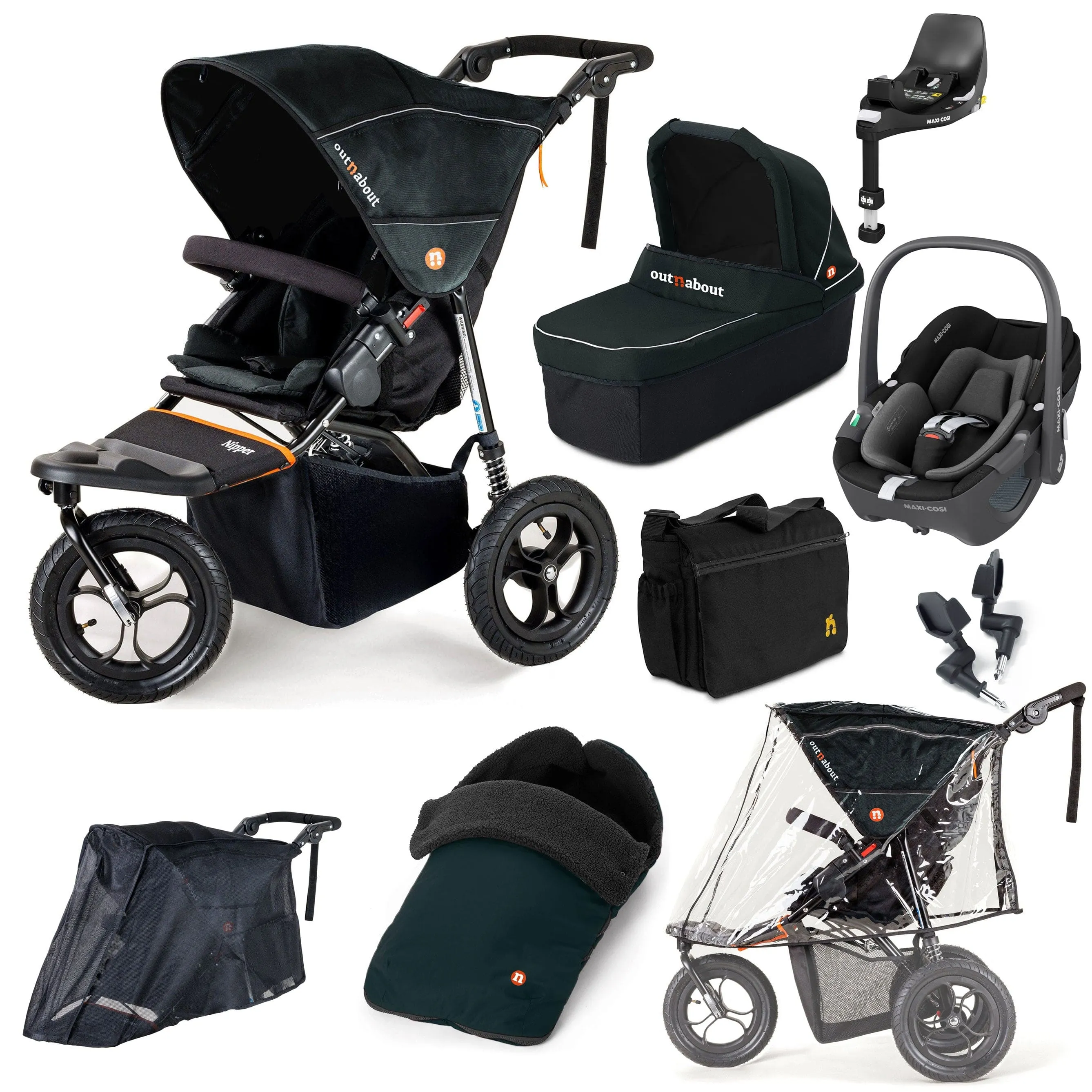 Out n About Nipper Single Maxi-Cosi Ultimate Kit in Forest Black