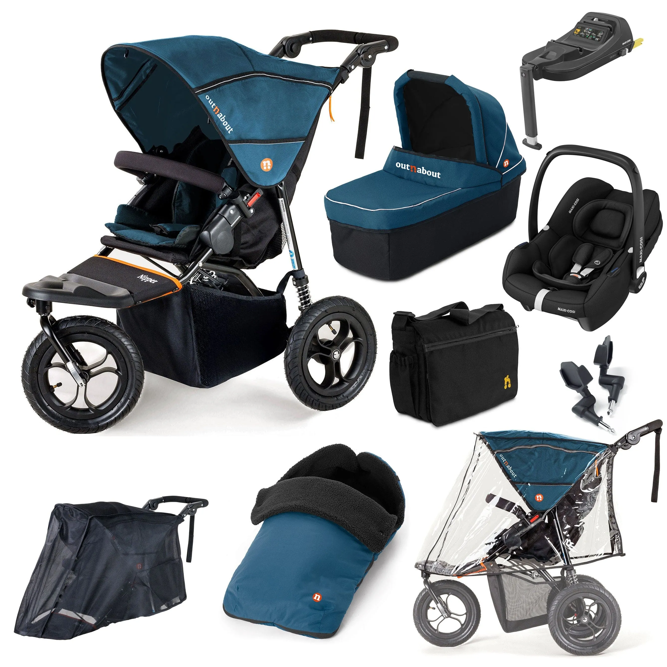 Out n About Nipper Single Maxi-Cosi Ultimate Kit in Highland Blue