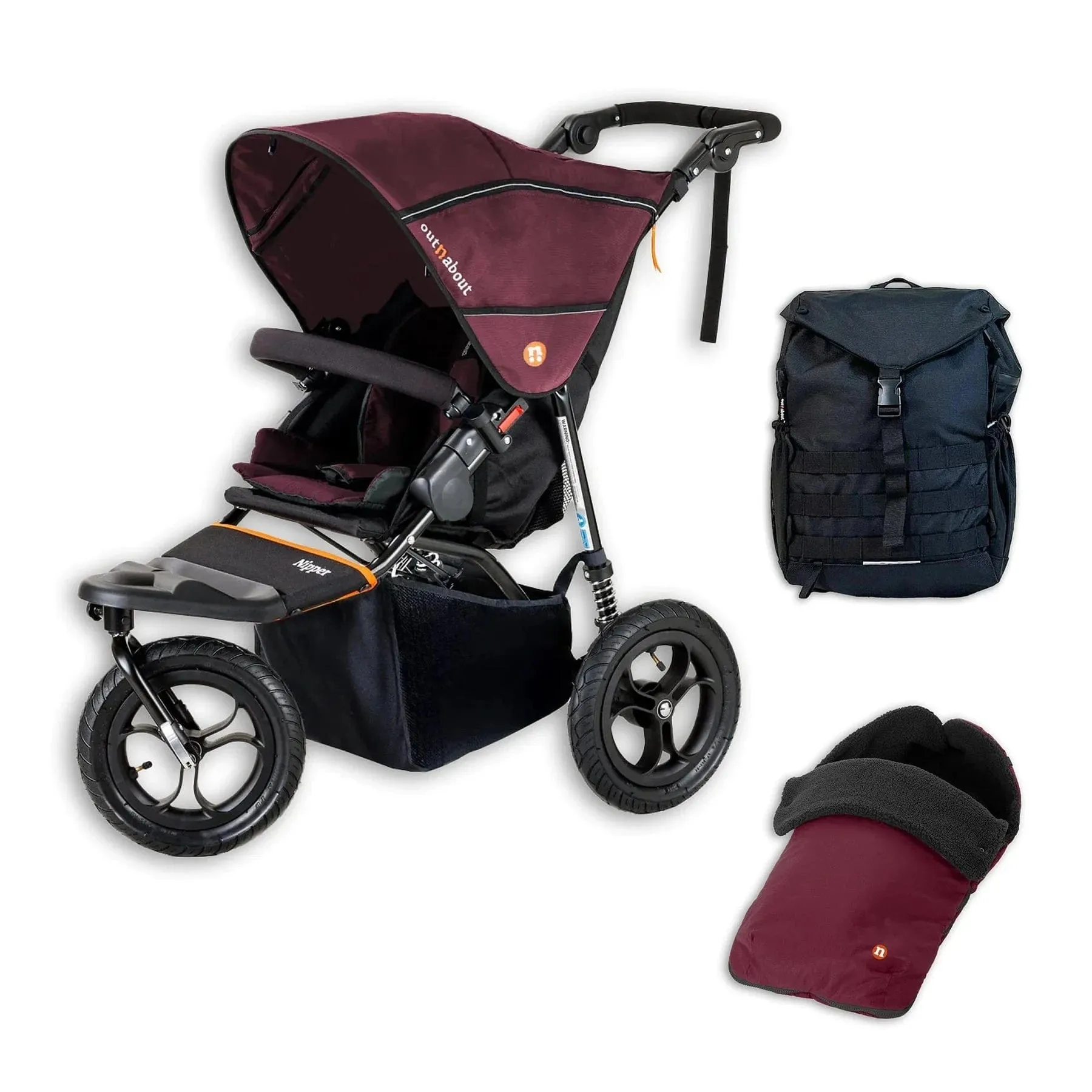Out N About Nipper V5 All-Terrain Adventure Bundle - Brambleberry Red
