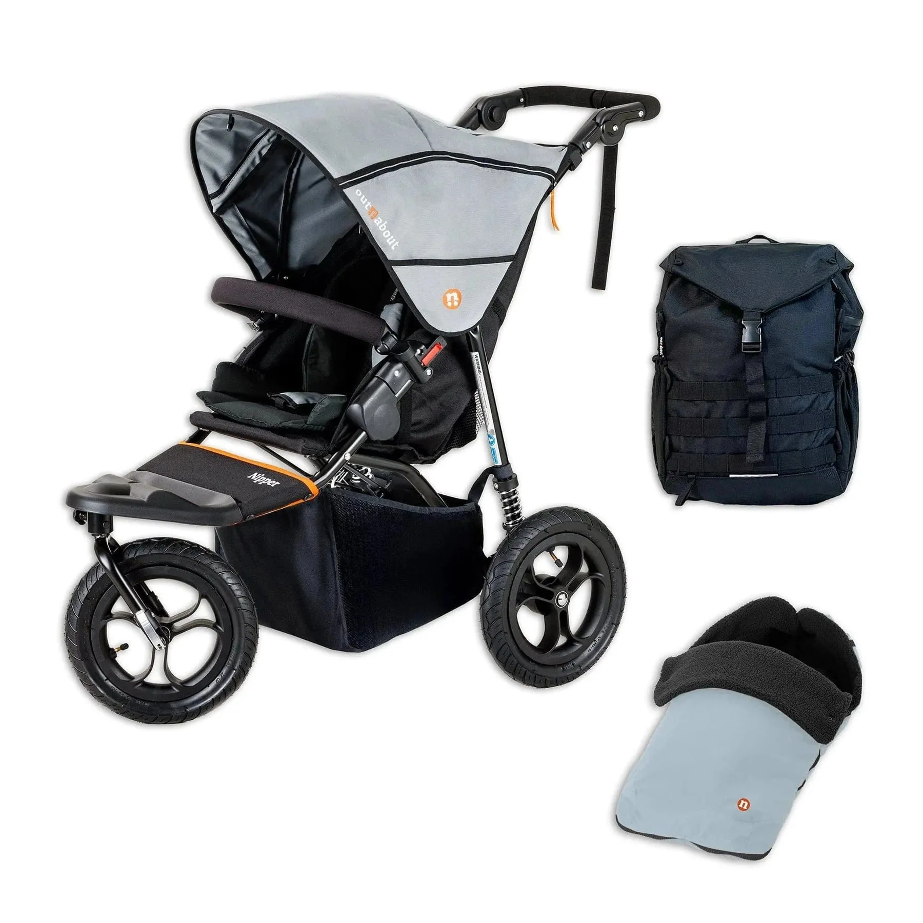 Out N About Nipper V5 All-Terrain Adventure Bundle - Rocksalt Grey