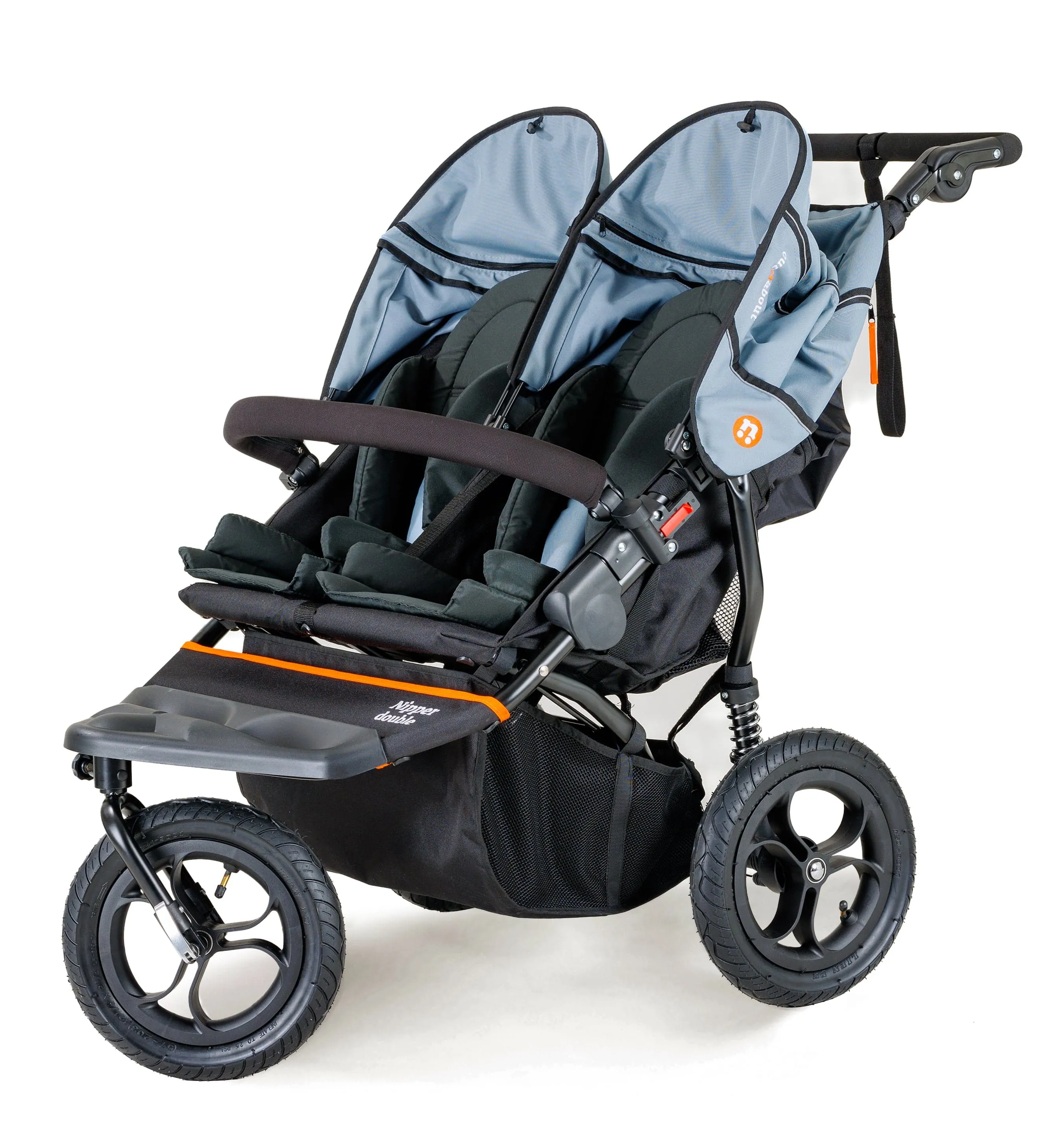 Out n About Nipper V5 Double Pushchair with Footmuff - Rocksalt Grey