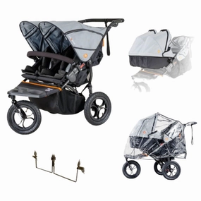 Out 'n' About Nipper Double Twin Starter Bundle, Rocksalt Grey