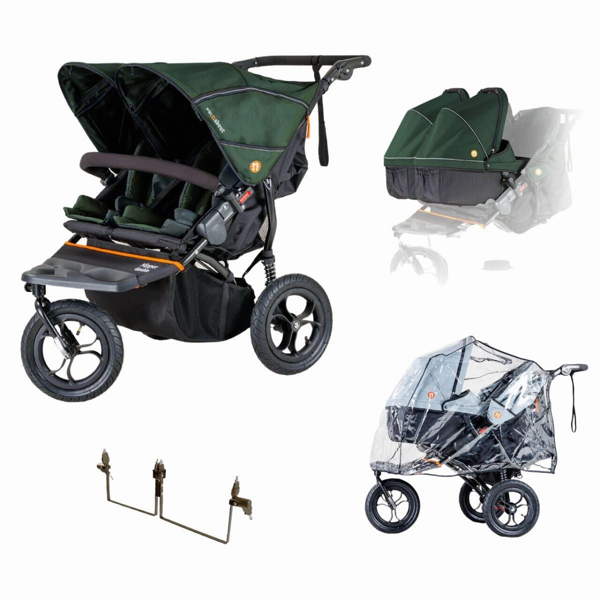 Out 'n' About Nipper Double Twin Starter Bundle, Sycamore Green