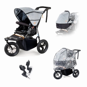 Out 'n' About Nipper Single, New Parent Starter Bundle, Rocksalt Grey