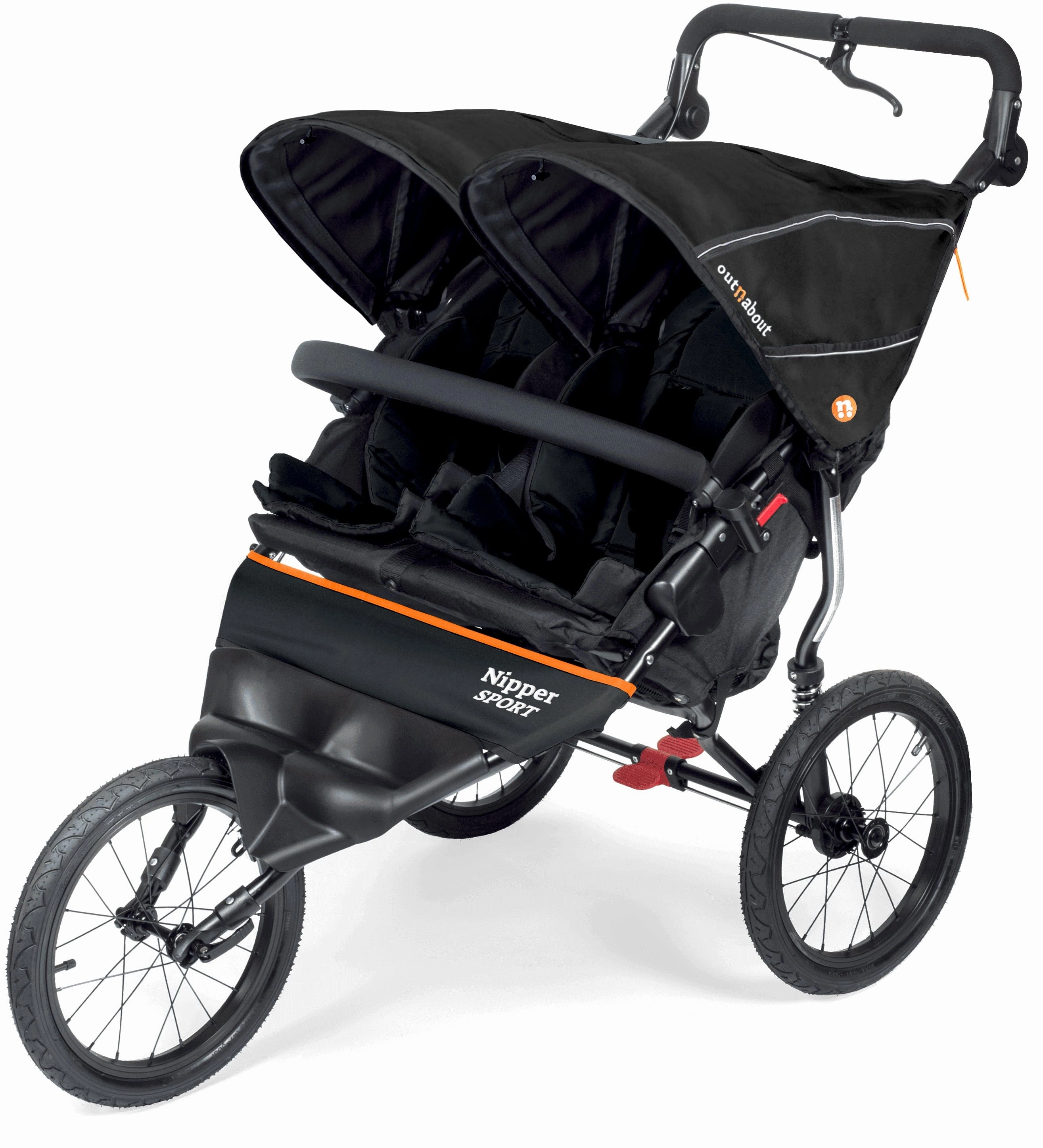 Out n About Nipper Sport V5 Double Pushchair with Footmuff - Summit Black