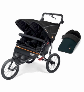 Out n About Nipper Sport V5 Double Pushchair with Footmuff - Summit Black