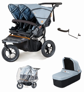 Out n About Nipper V5 Double Pushchair Starter Bundle - Rocksalt Grey