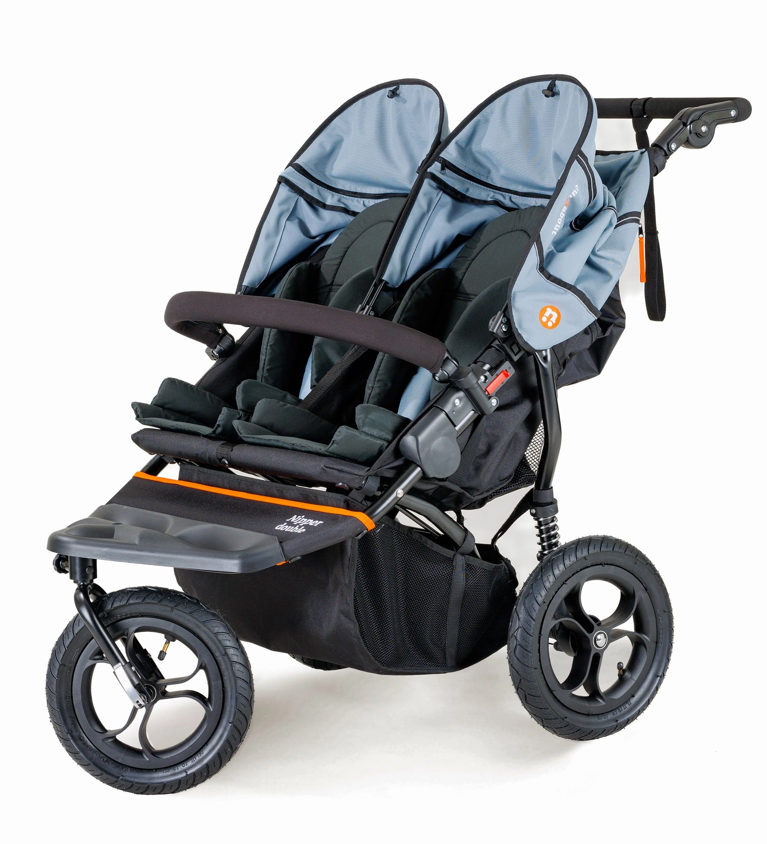 Out n About Nipper V5 Double Pushchair with Footmuff - Rocksalt Grey