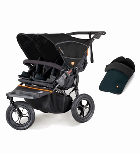 Out n About Nipper V5 Double Pushchair with Footmuff - Summit Black