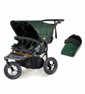 Out n About Nipper V5 Double Pushchair with Footmuff - Sycamore Green