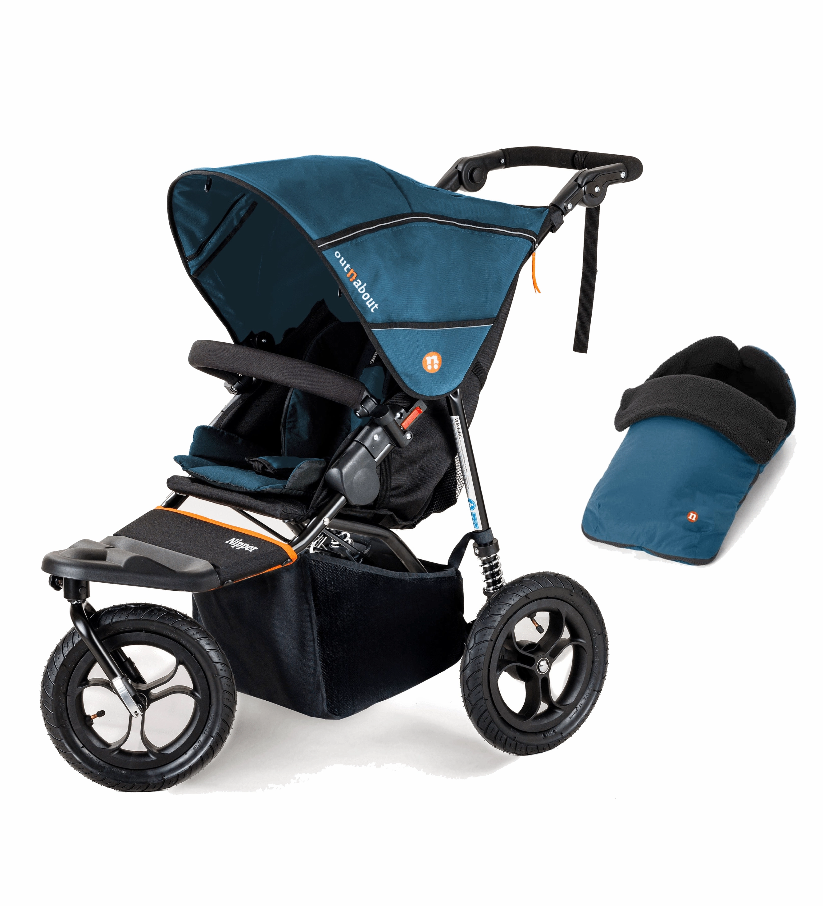 Out n About Nipper V5 Single Pushchair with Footmuff - Highland Blue