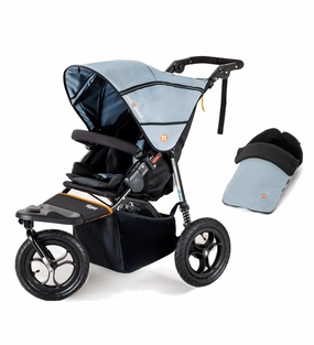 Out n About Nipper V5 Single Pushchair with Footmuff - Rocksalt Grey
