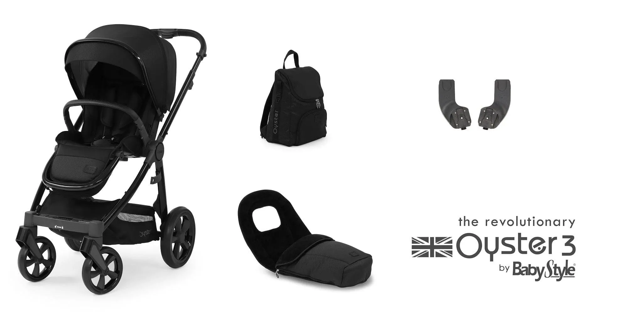 Oyster 3 Special Edition Pushchair Essential Bundle - Onyx