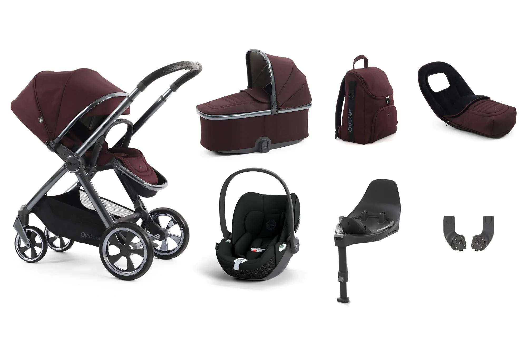 Oyster 4 Luxury (Cloud T) Travel System - Mulberry