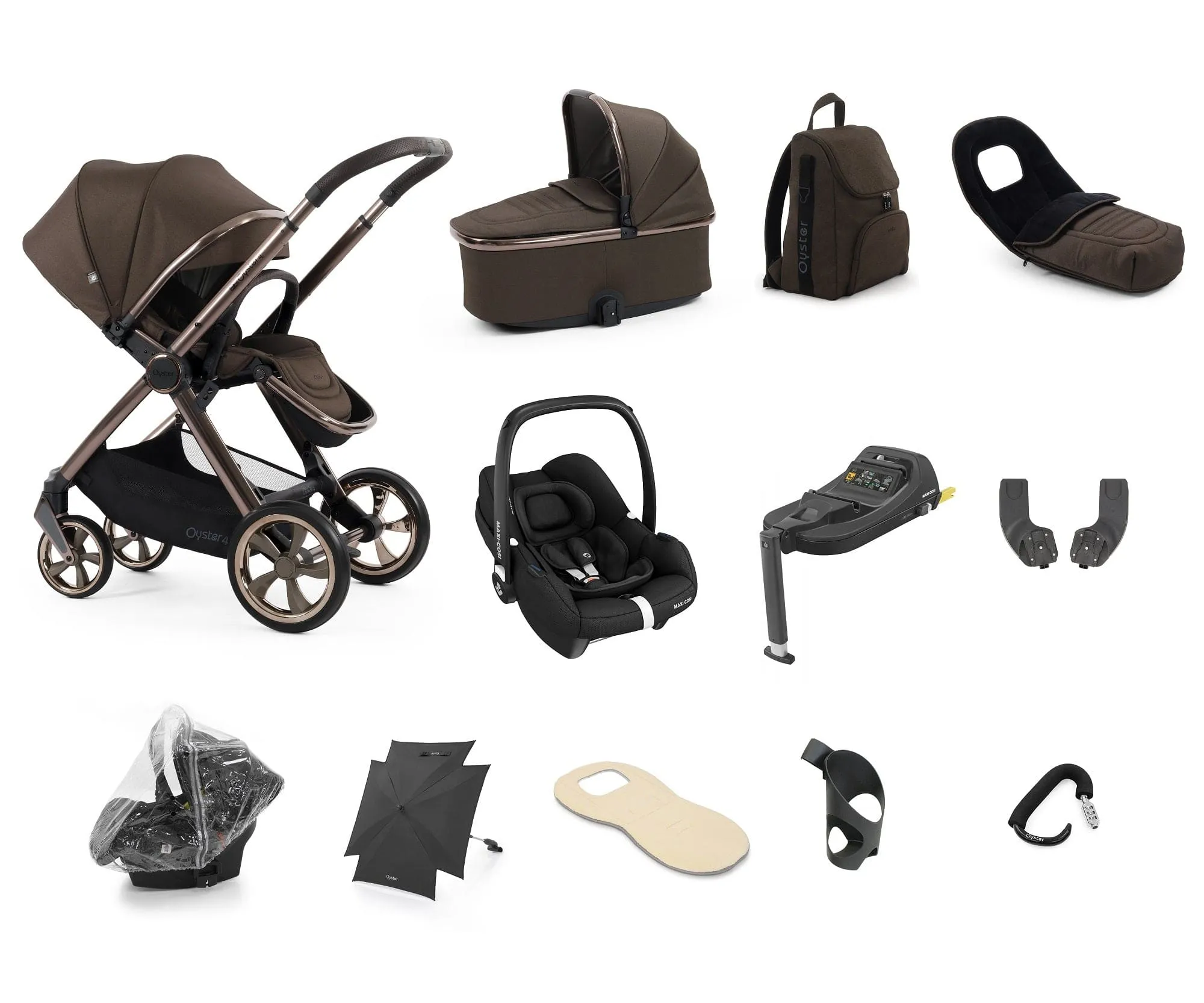 Oyster 4 Ultimate (Cabriofix i-Size) Travel System - Chocolate Velvet