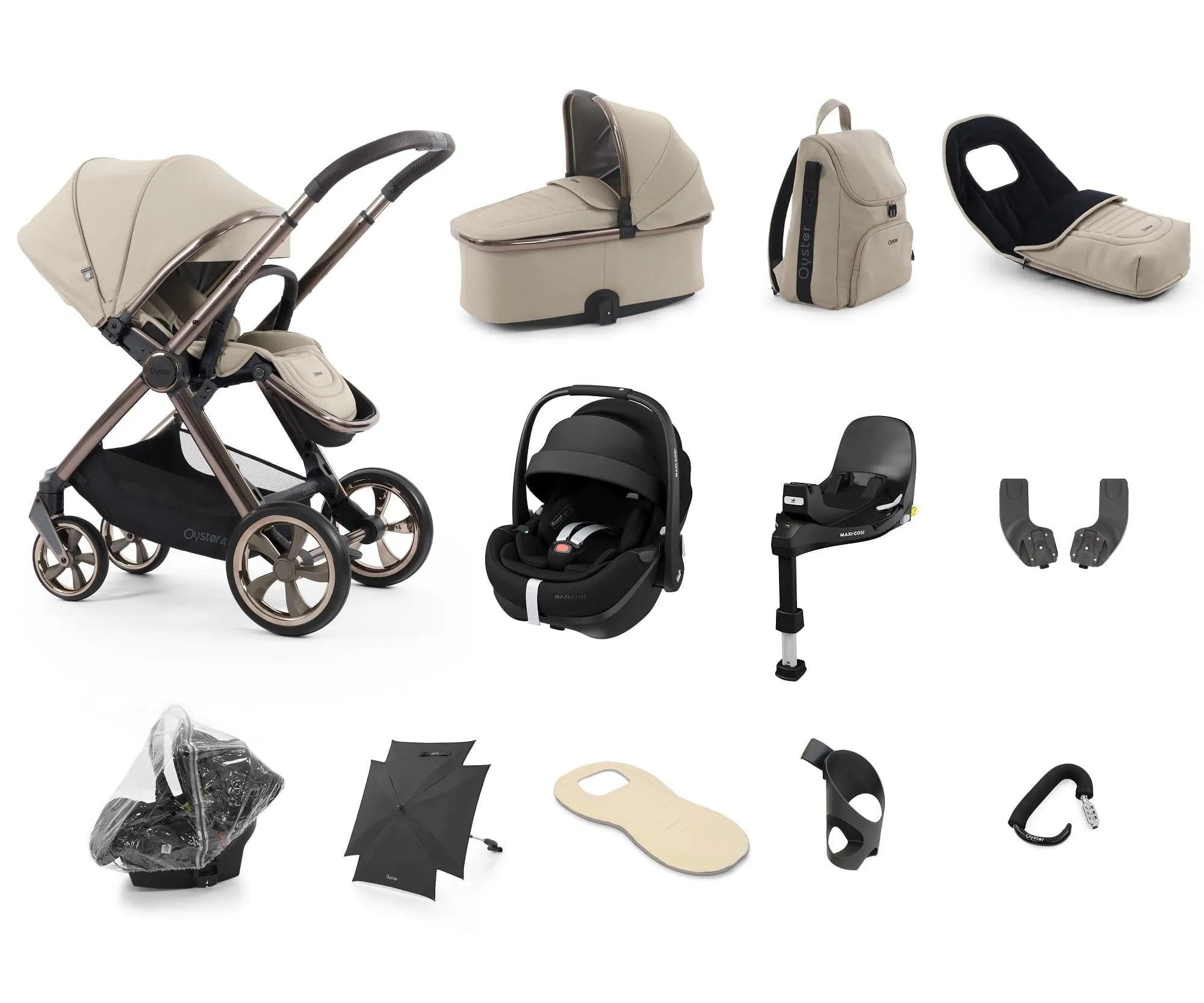 Oyster 4 Ultimate (Pebble 360 PRO2) Travel System - Buttermilk