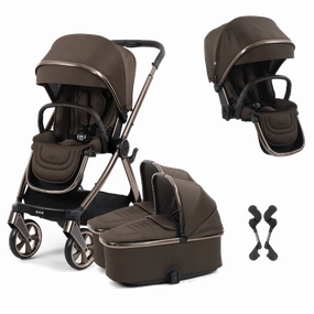 Oyster 4 Twin Stroller - Chocolate Velvet