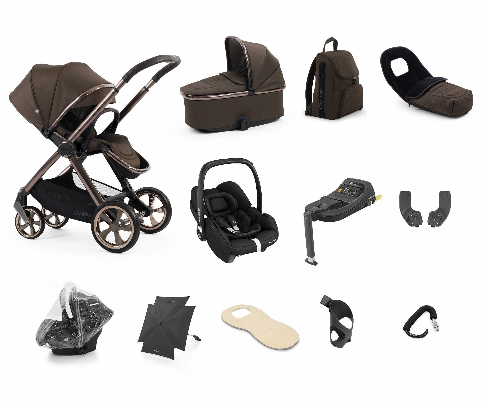 Oyster 4 Ultimate (Cabriofix i-Size) Travel System - Chocolate Velvet
