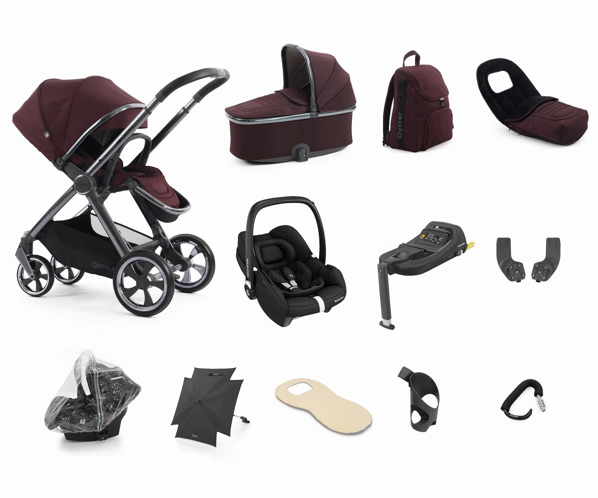 Oyster 4 Ultimate (Cabriofix i-Size) Travel System - Mulberry