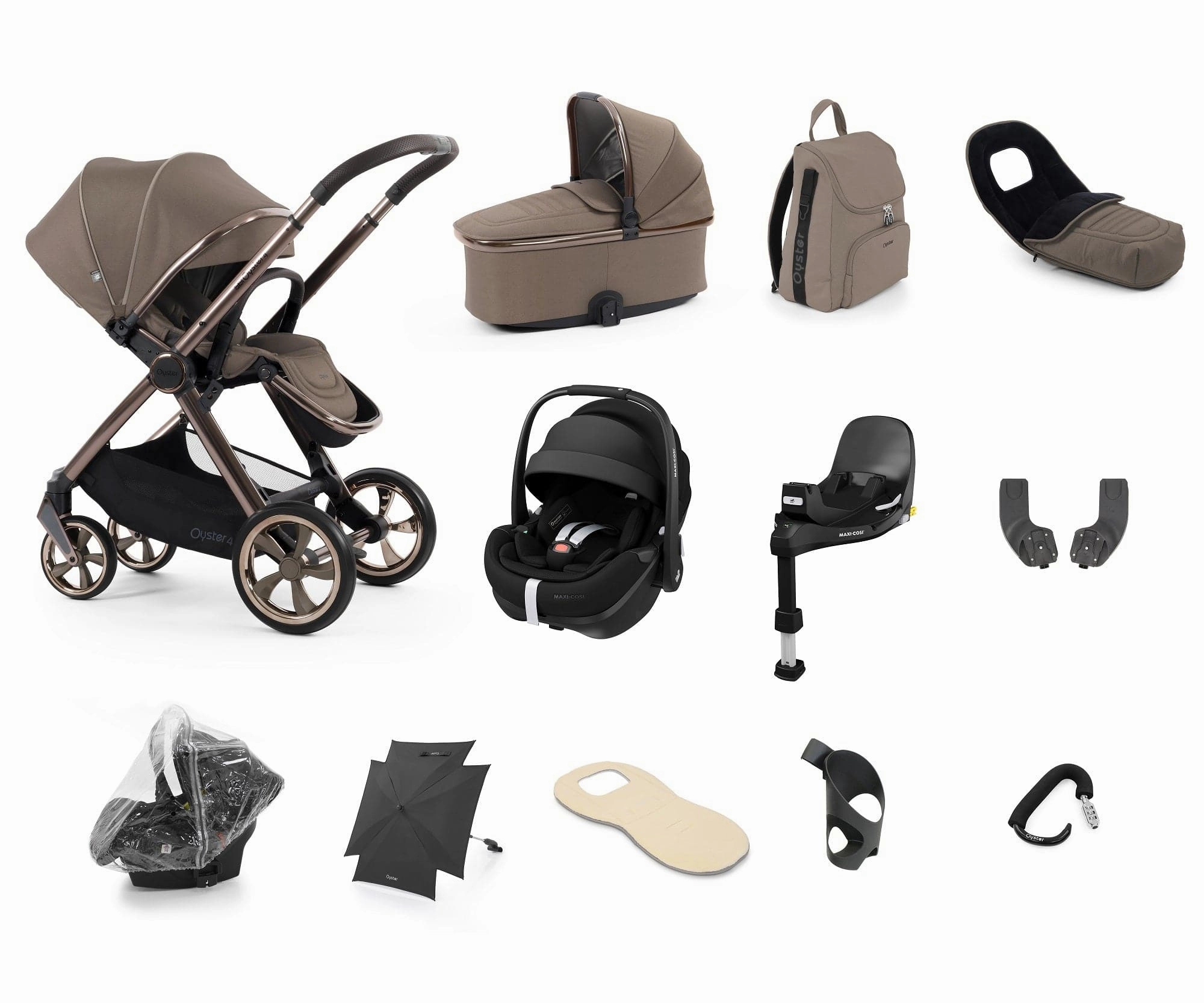 Oyster 4 Ultimate (Pebble 360 PRO2) Travel System - Mink