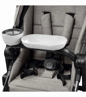 Peg Perego Child's Front Bar with Tray & Cup Holder for Ypsi Stroller - Charcoal