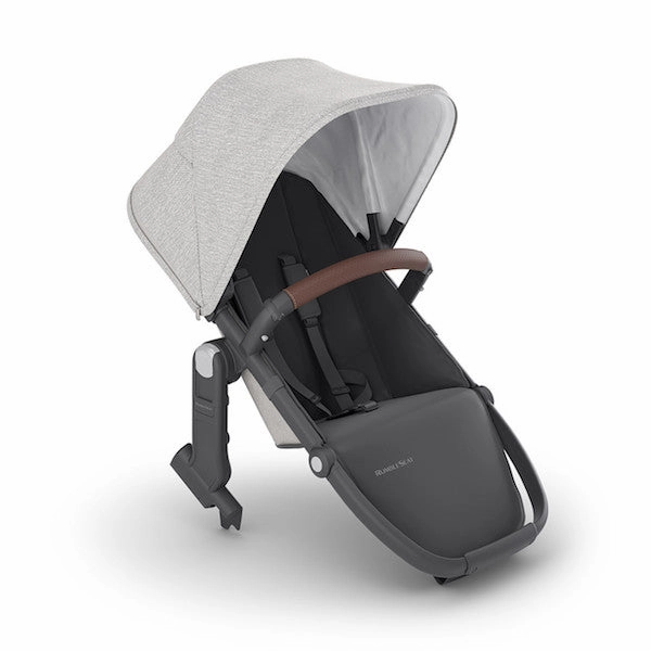 Rumble Seat V2  Anthony - White and Grey Chenille | Carbon Frame | Chestnut Leather