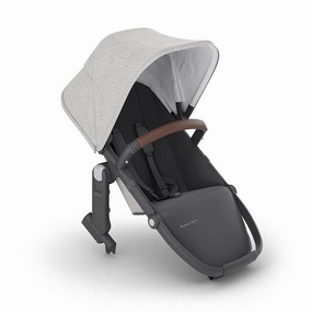 Rumble Seat V2  Anthony - White and Grey Chenille | Carbon Frame | Chestnut Leather