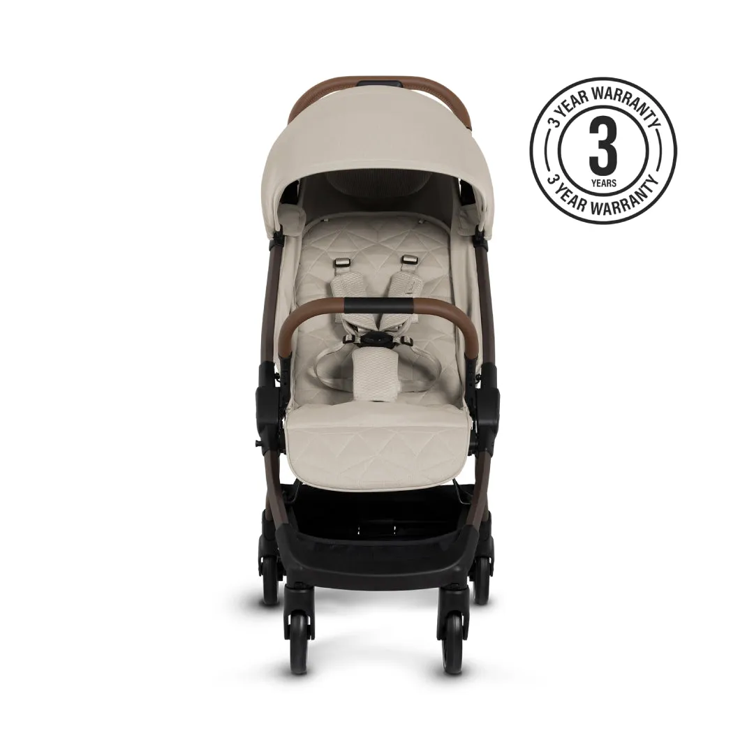 Silver Cross Clic 2 Stroller & Footmuff Bundle - Latte