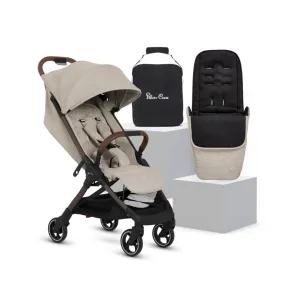 Silver Cross Clic 2 Stroller & Footmuff Bundle - Latte