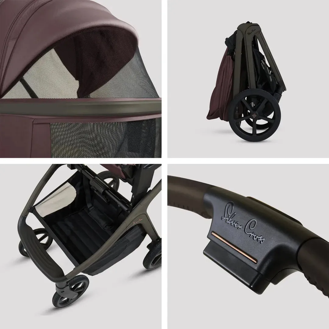 Silver Cross Cove Ultimate 360 Car Seat Family Bundle - Damson