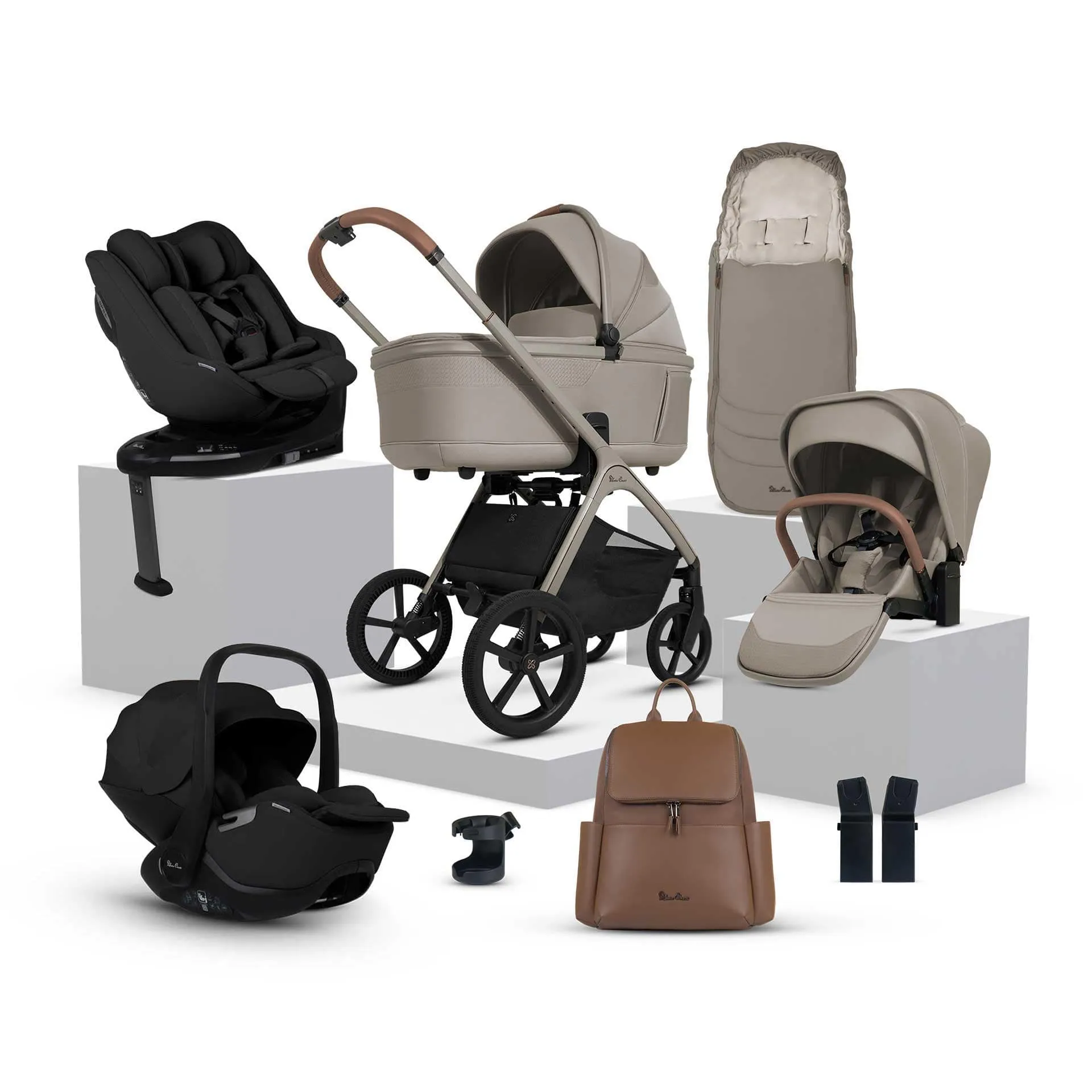 Silver Cross Cove Ultimate 360 Family Car Seat Bundle - Champagne