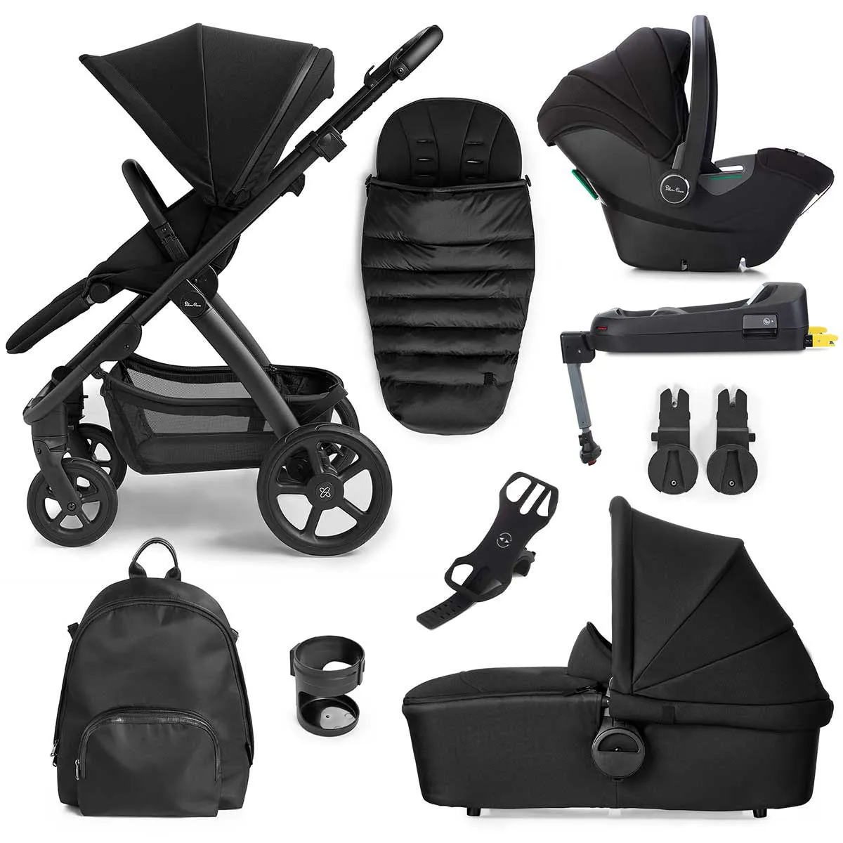 Silver Cross Tide 3-in-1 Dream Travel System   Free Accessories Pack Bundle, Black